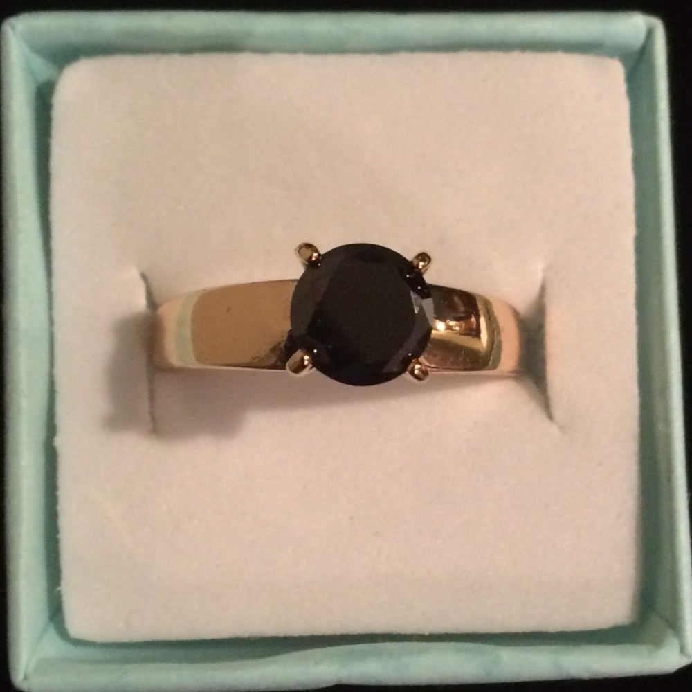 18k Gold Black Quartz Ring 💎 - Picture 3 of 4